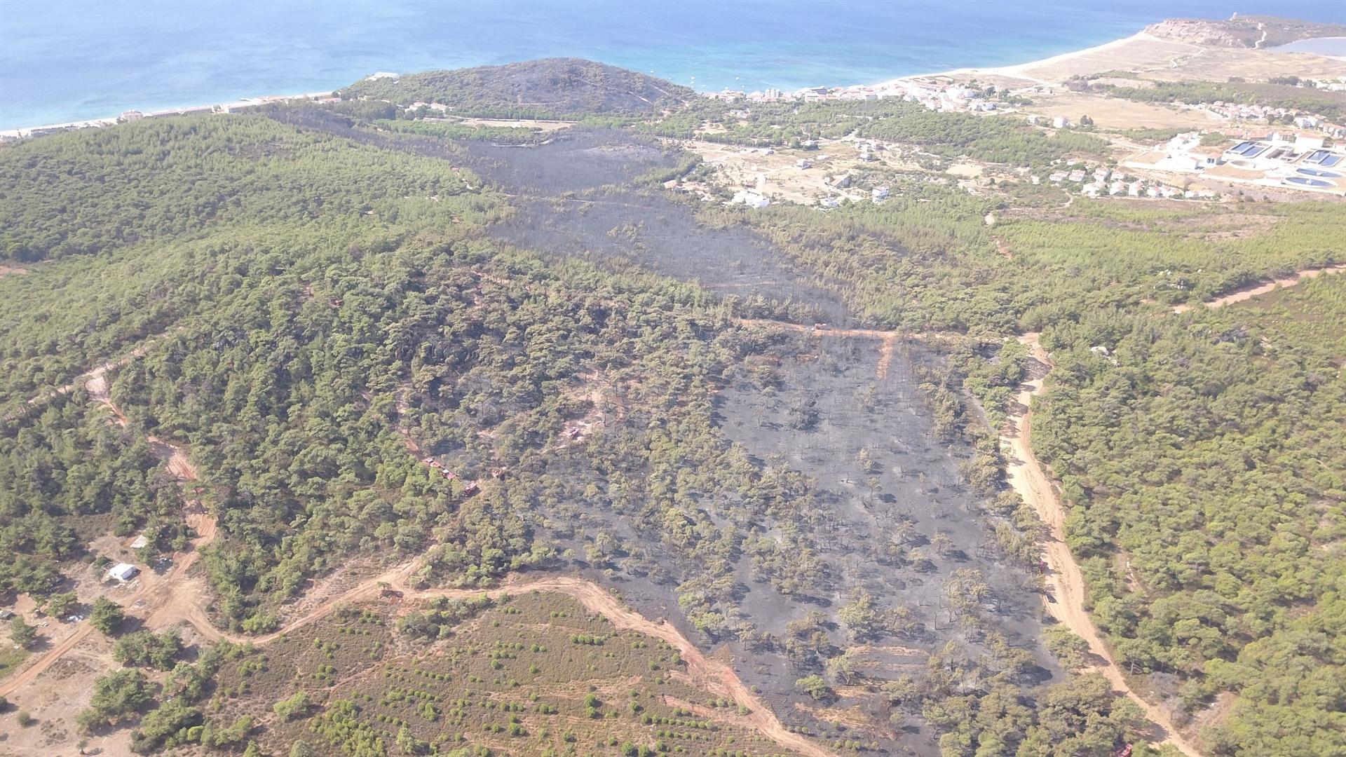 Huge forest fire in Aegean paradise brought under control