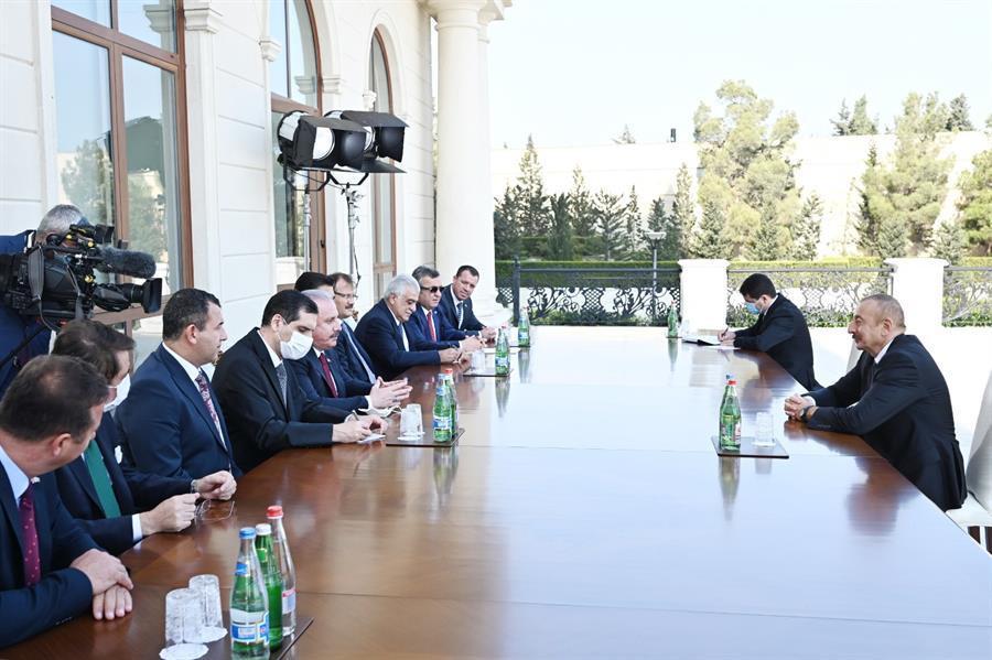 Turkeys parliament speaker in Baku for talks