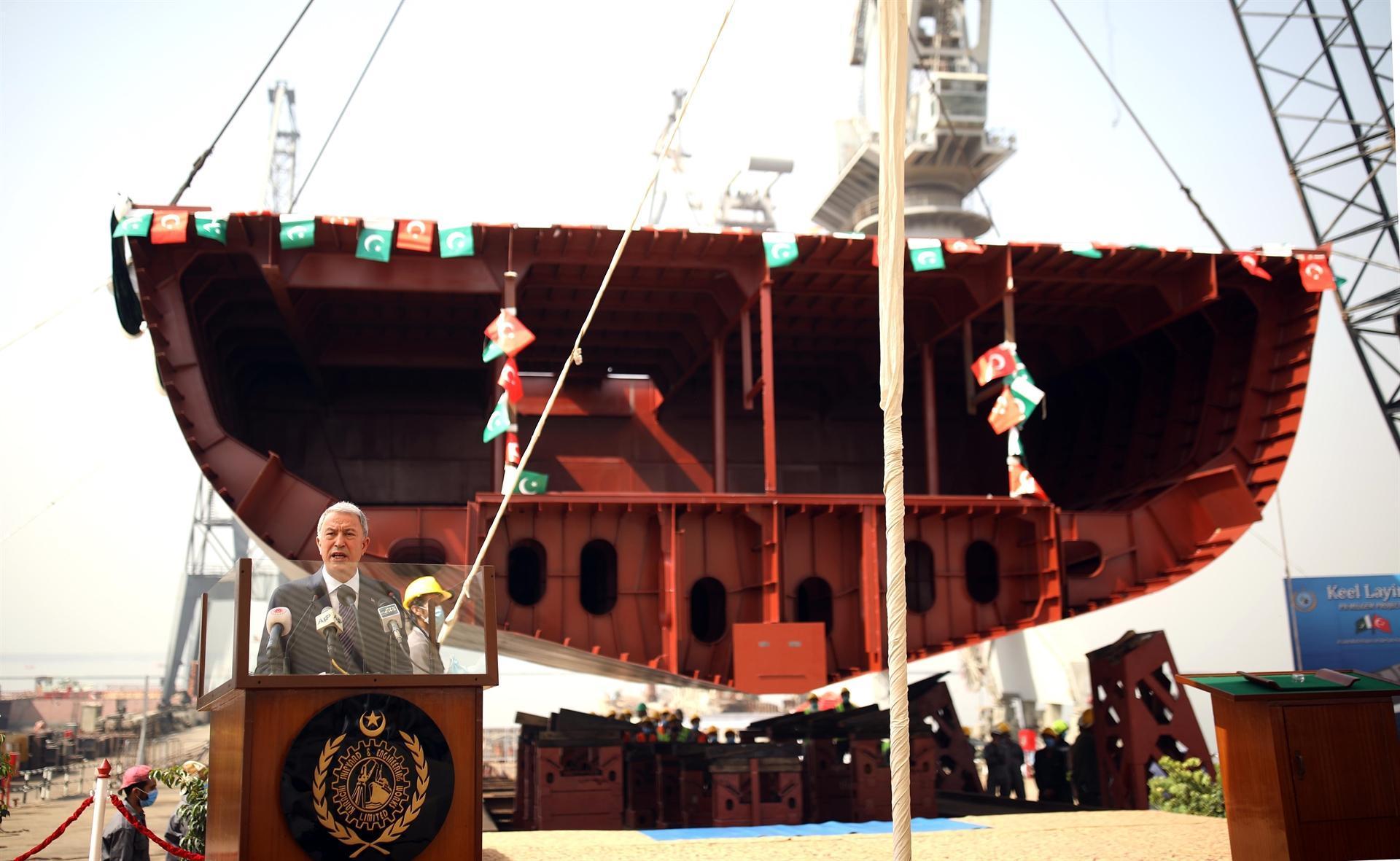 Construction of third Turkish warship for Pakistan starts