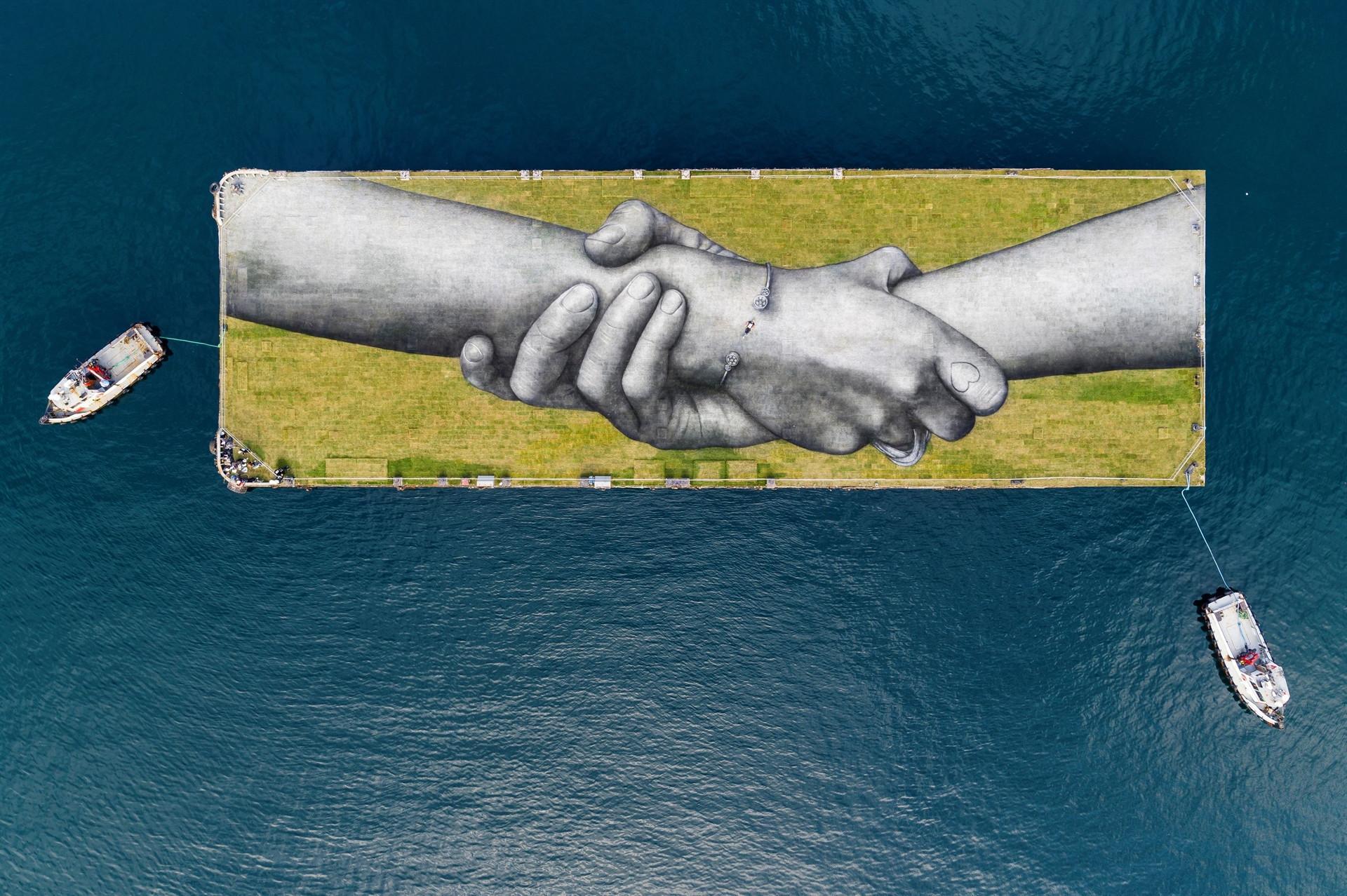 Giant land art paintings unveiled in Istanbul