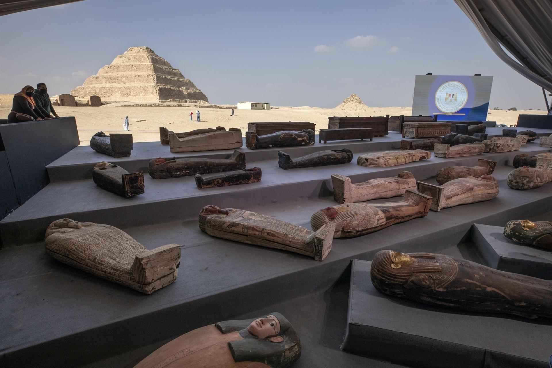 Egypt finds treasure trove of over 100 sarcophagi