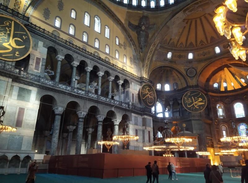Seraphim Angel appears as scaffold dismantled in Hagia Sophia