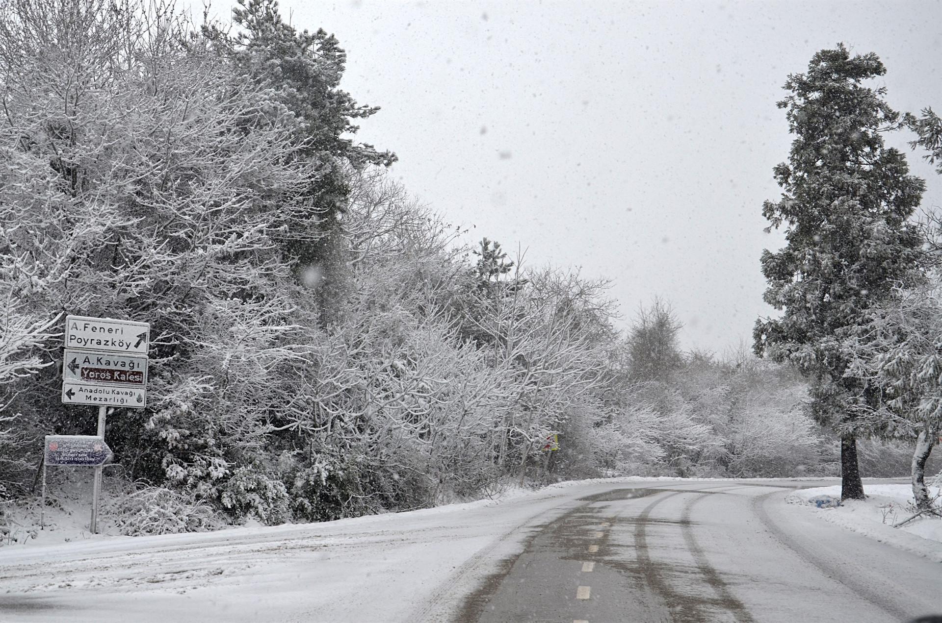Long-awaited snowfall dusts Istanbul amid weekend curfew