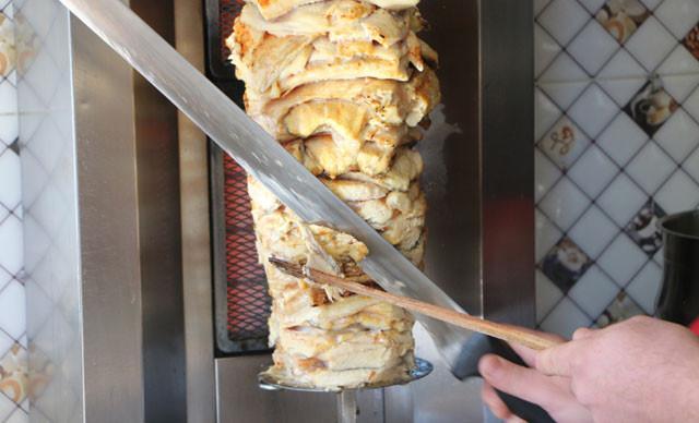 Restaurant serves salmon fish döner kebab in Black Sea province