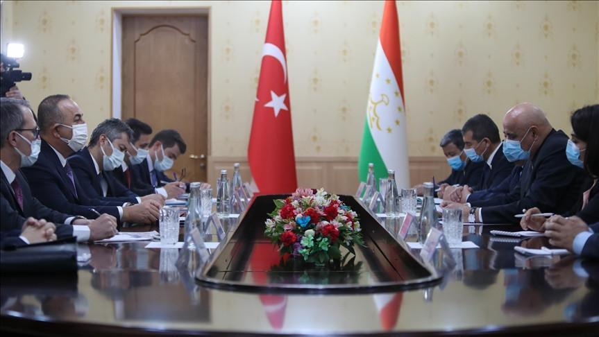FM Çavuşoğlu meets officials in Tajikistan