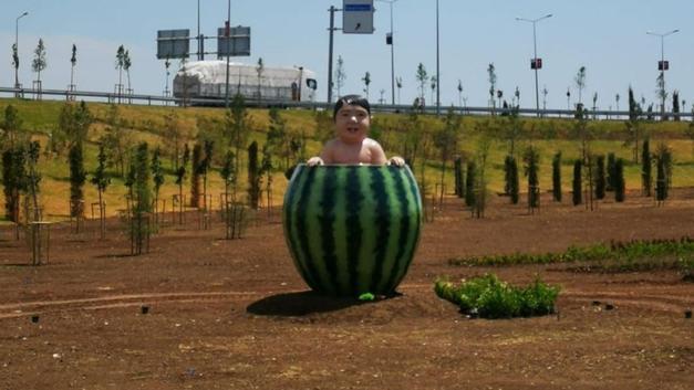 ‘Boy in watermelon’ statue baffles people