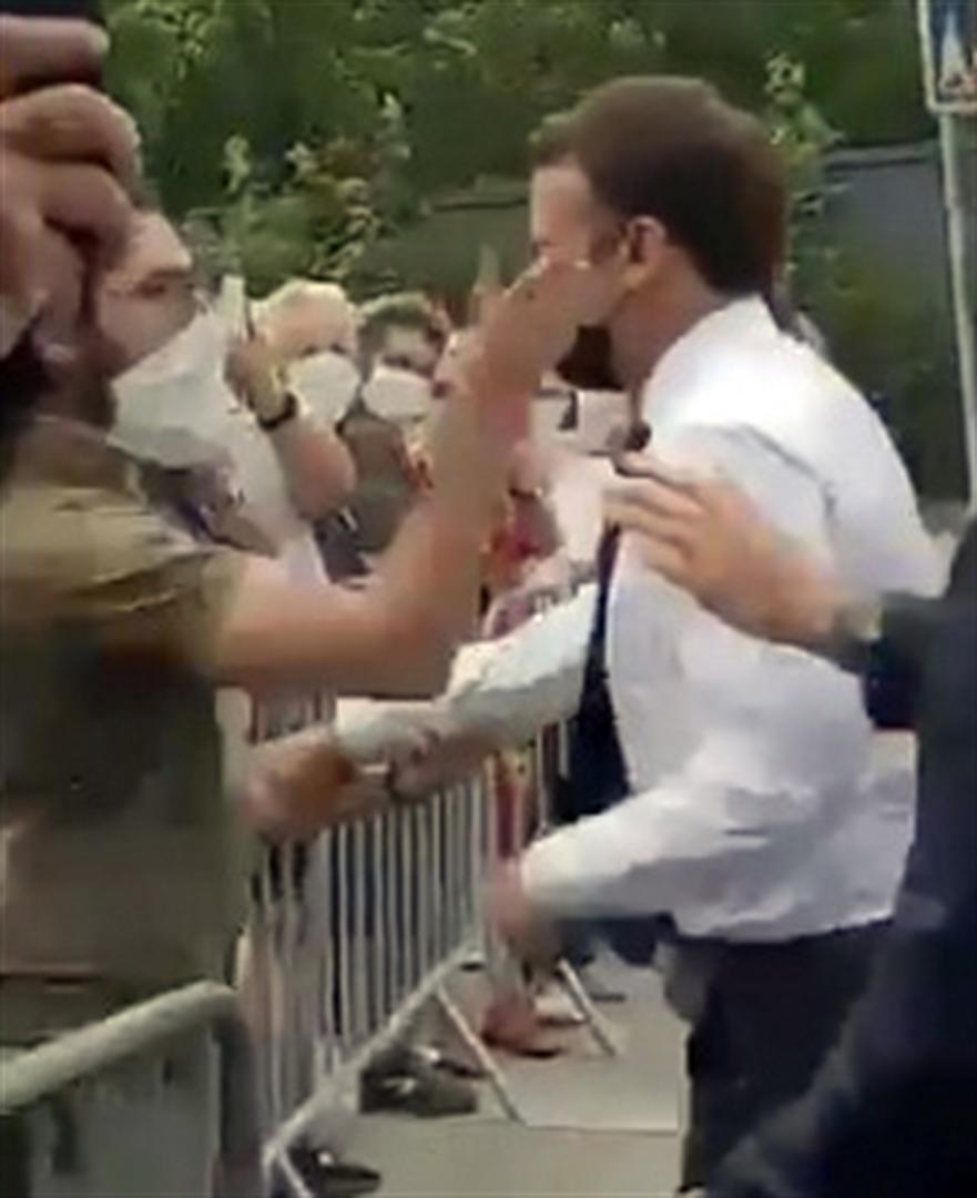 Frances Macron slapped in face during walkabout