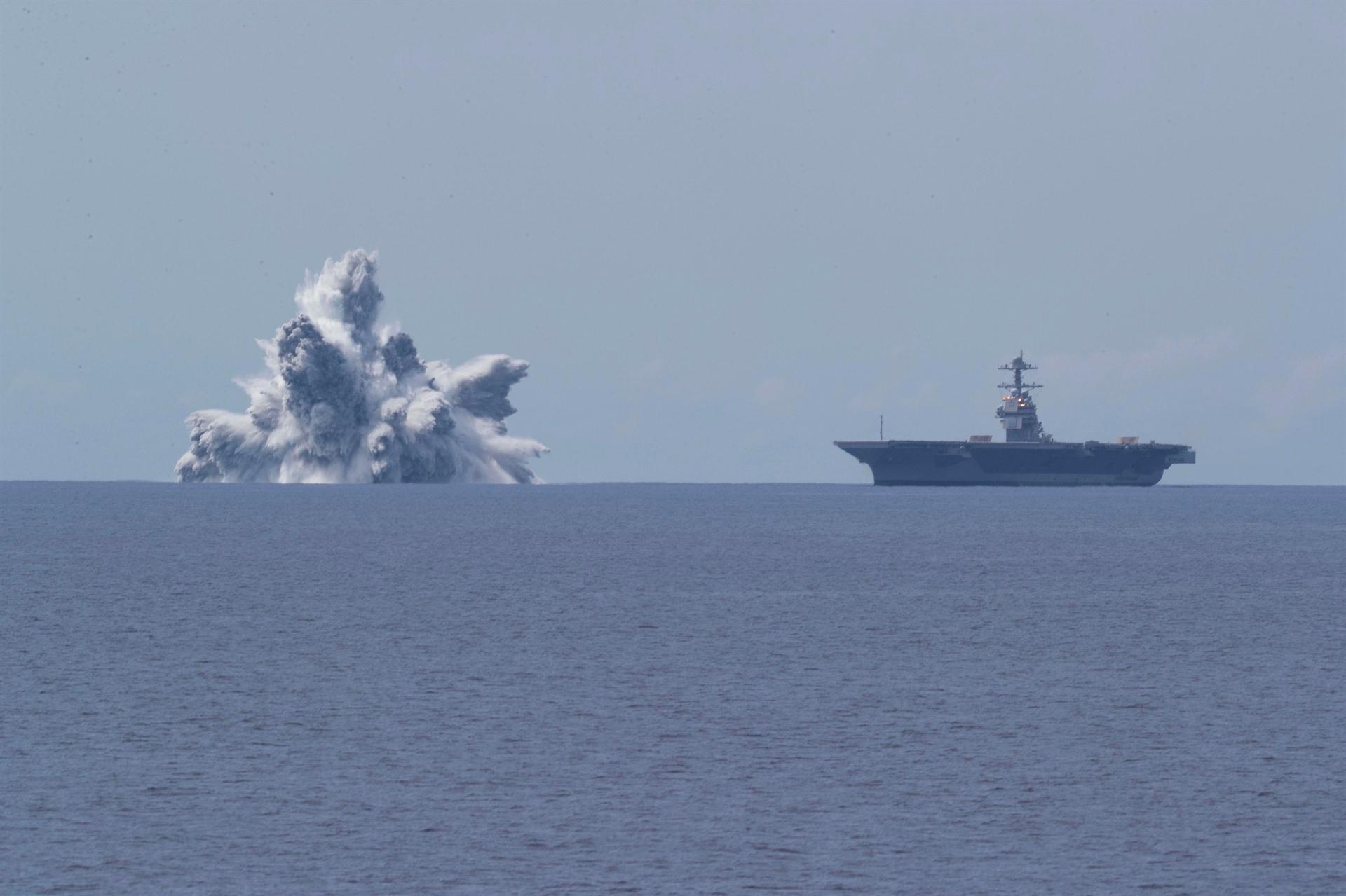 US Navy tests warship’s metal with megablast