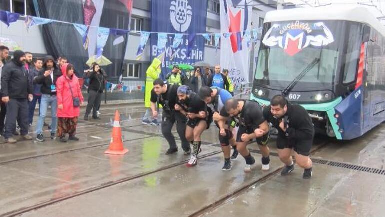 Istanbul metro employees pull 47-ton train as part of competition