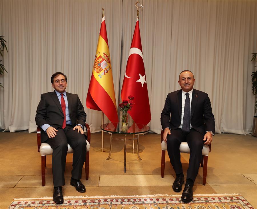 Turkeys foreign minister meets with Spanish counterpart in Geneva