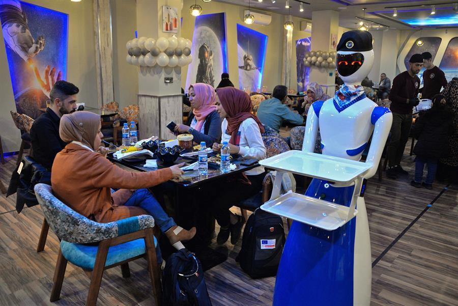 Robot waiters take Iraq’s Mosulites back to the future