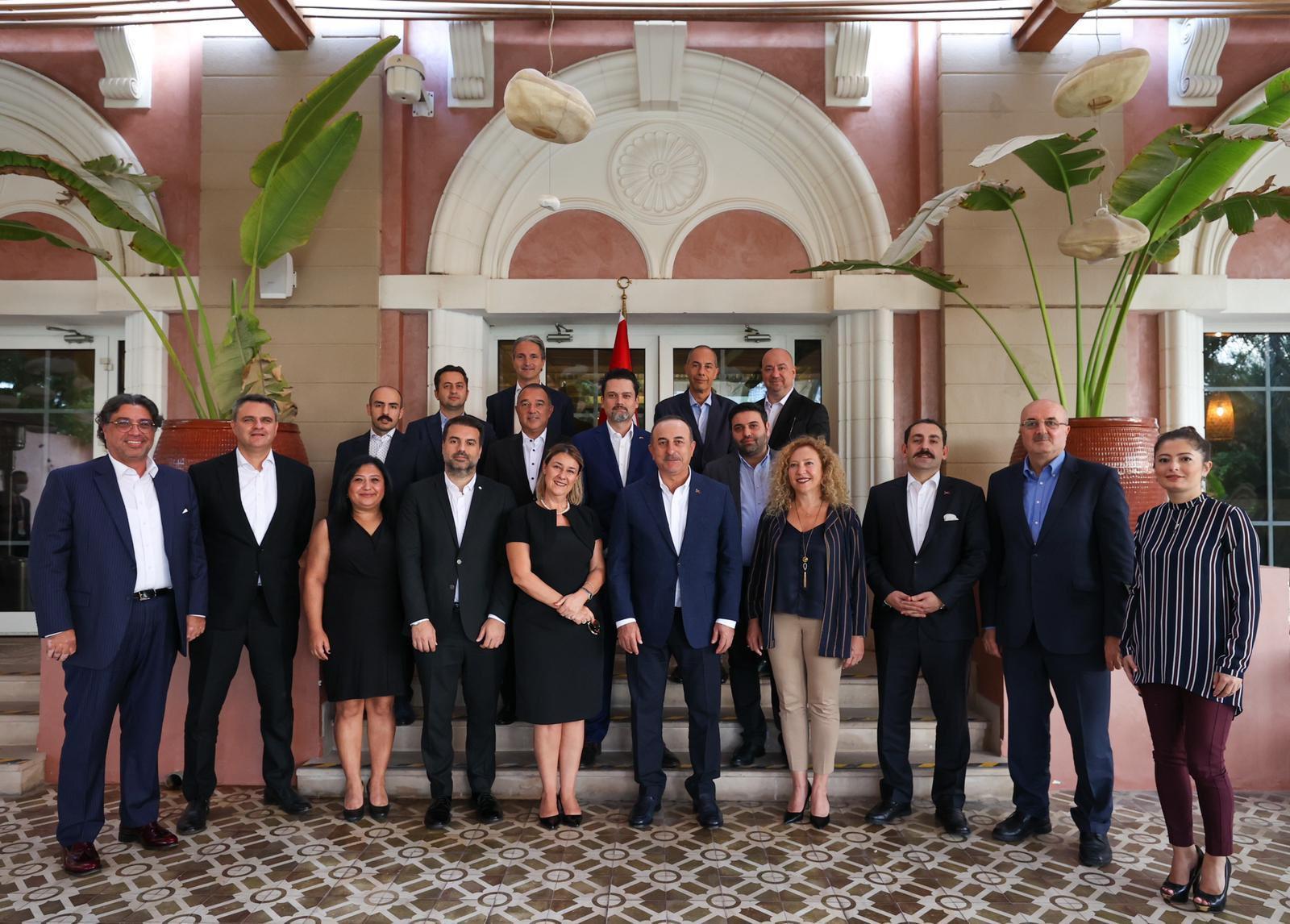 FM Çavuşoğlu meets businesspeople in Dubai