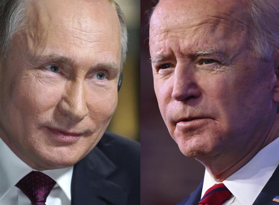 Biden talks sanctions, Putin warns of rupture over Ukraine