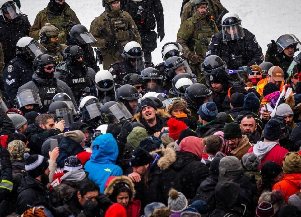 Show of force in Ottawa as police clear main protest hub