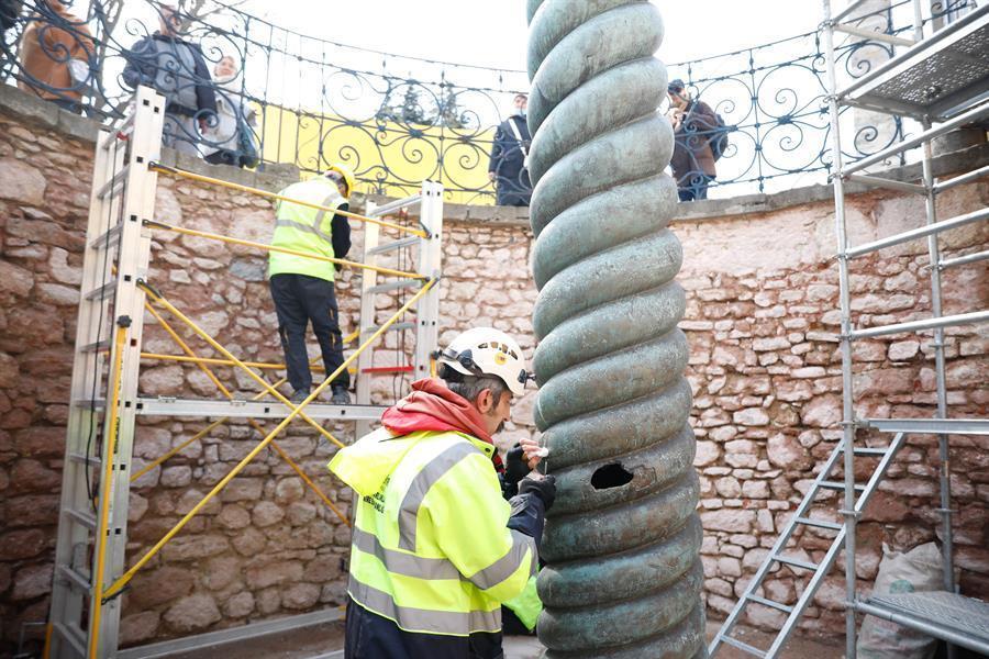 Restoration of 2,500-year-old Serpent Column starts