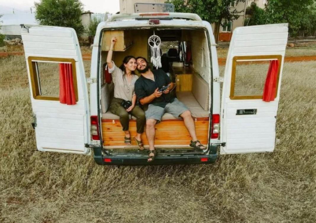 Couple works summer, hits roads in caravan in winter