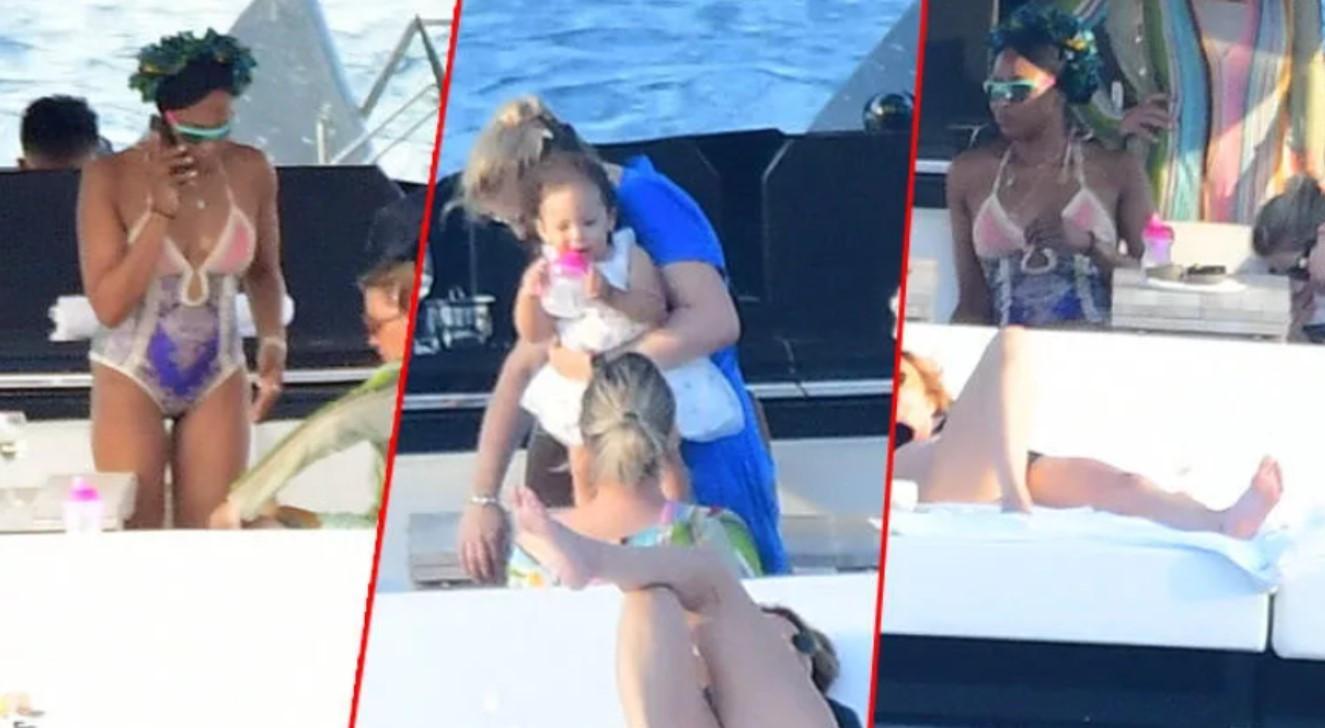 Top model Campbell holidaying in Bodrum with daughter, friends