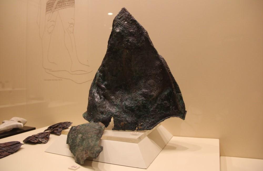 Unique warrior helmet on display