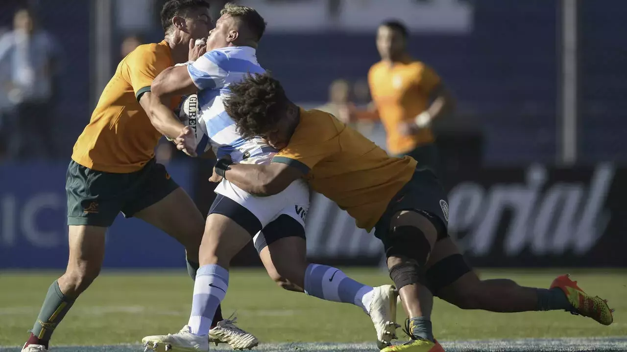 Argentina thrashes Australia to top Rugby Championship