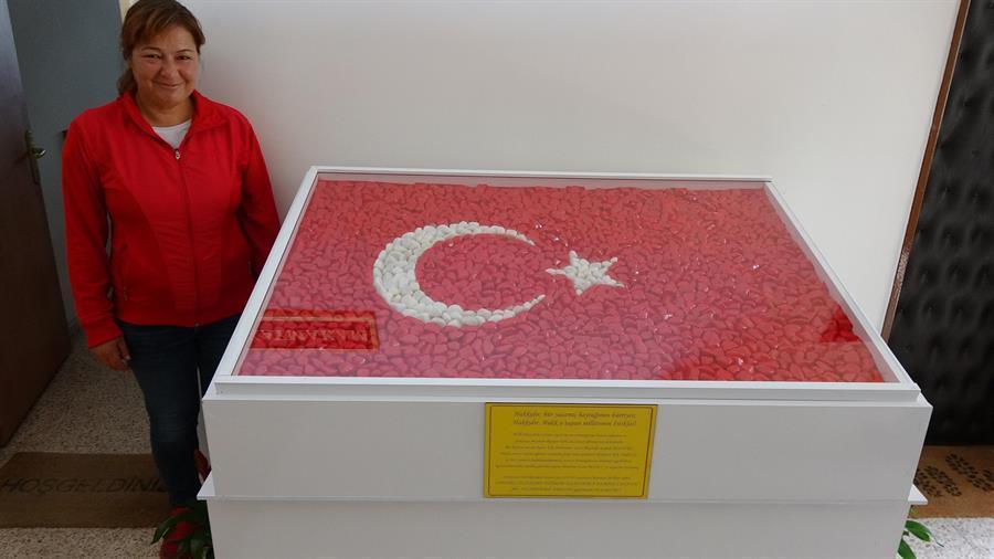 Teacher replaces frayed Turkish flags with new ones