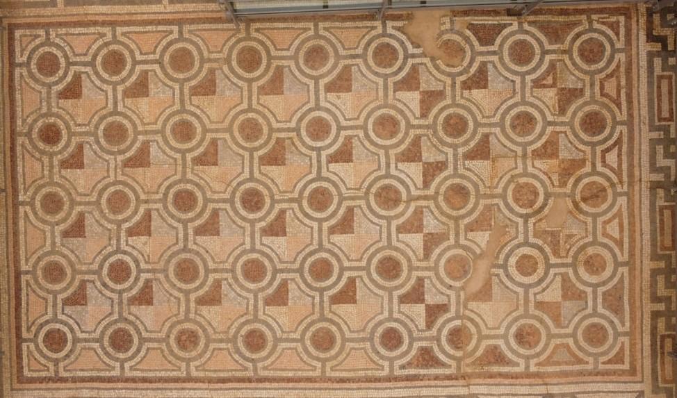 Ancient bath with mosaic restored
