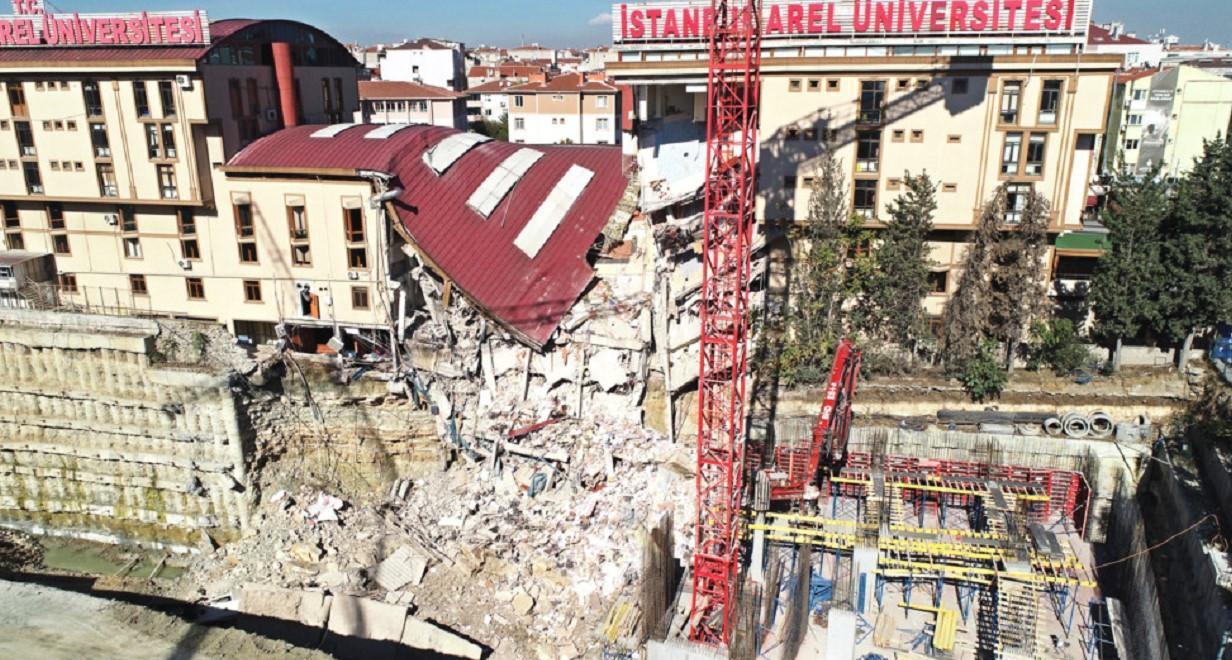University building collapses due to nearby construction