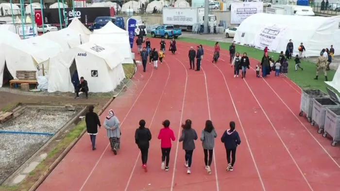 Medal-holder young athletes train in tent city