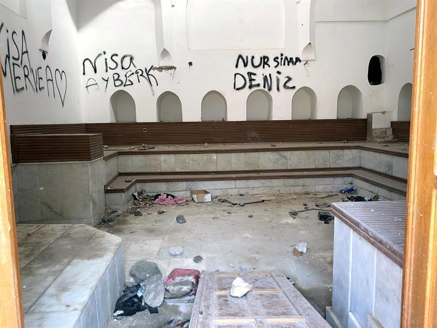 Twice restored 657-year-old hammam vandalized