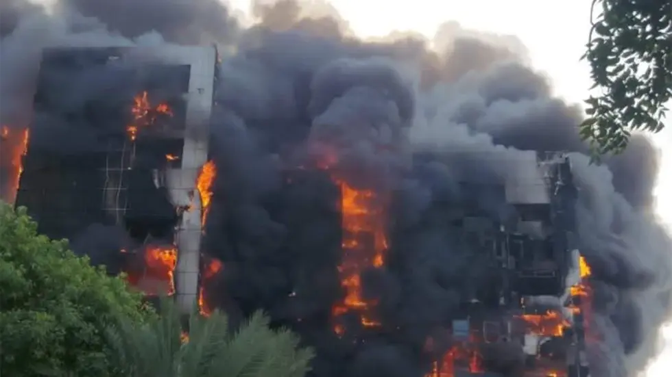 Central Khartoum in flames as war rages across Sudan