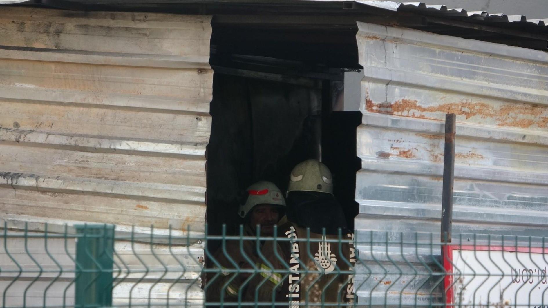 3 workers killed in a fire at Istanbul factory container