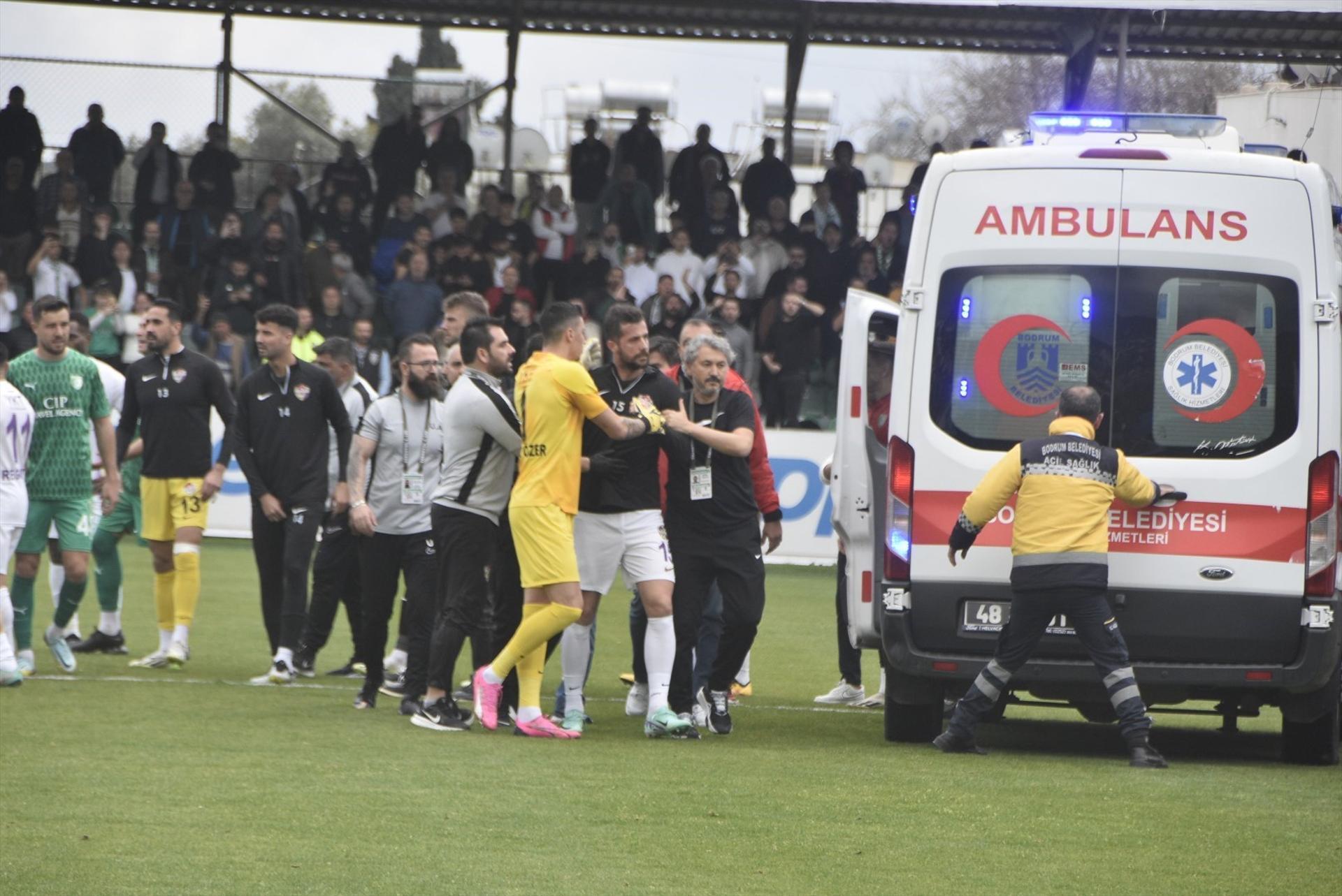 Bodrumspor Eyüpspor maçında olaylar çıktı İşte o görüntüler