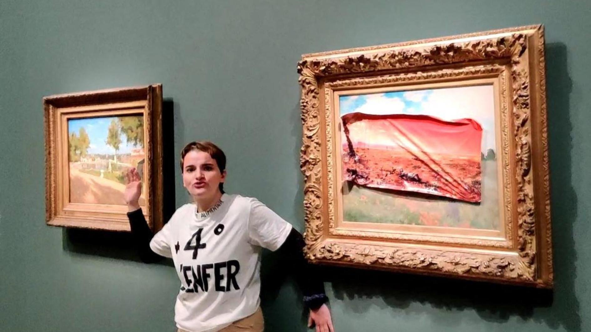 Activist arrested for attacking Monet painting