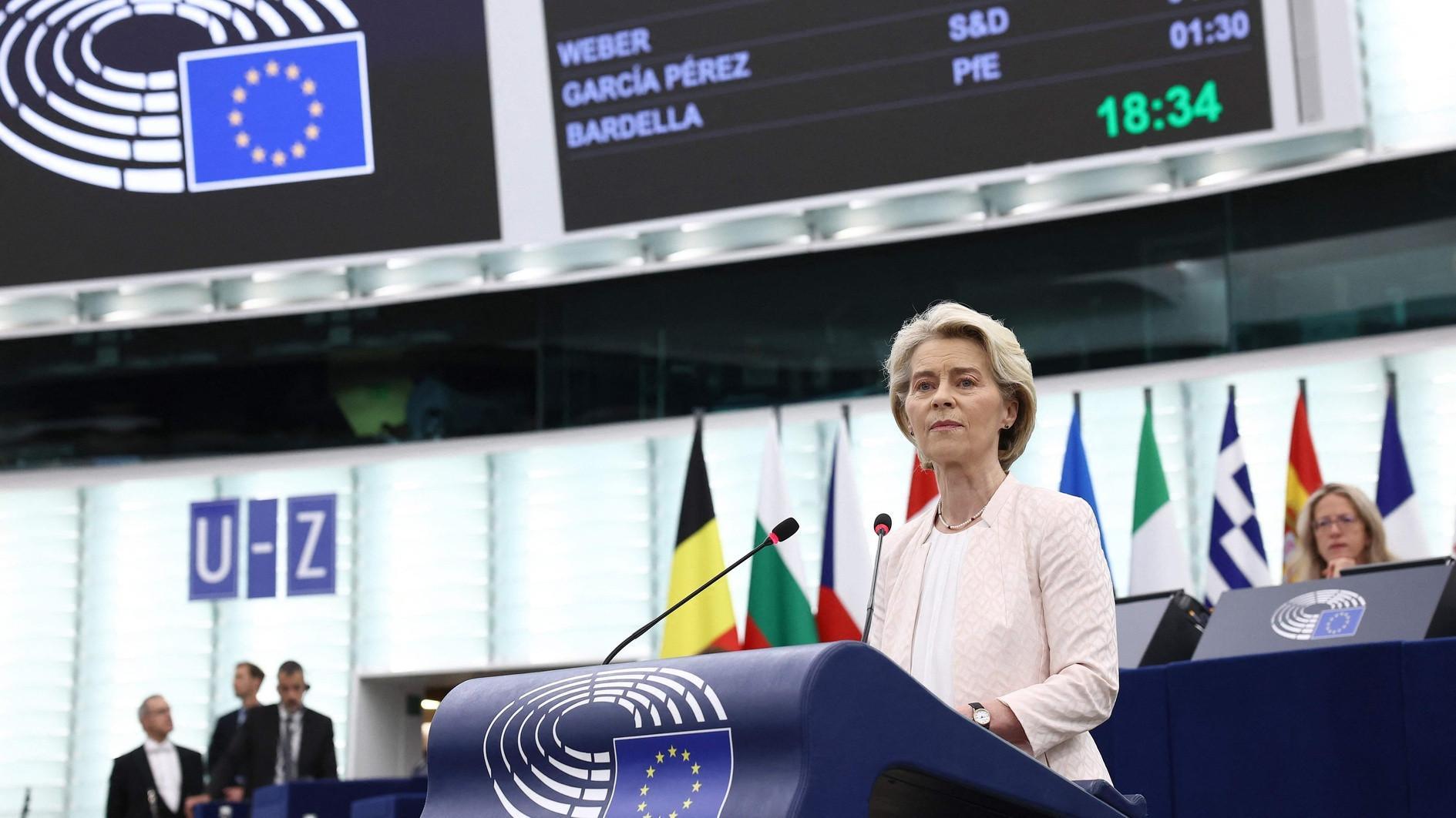 EU chief puts defense, industry at heart of re-election pitch