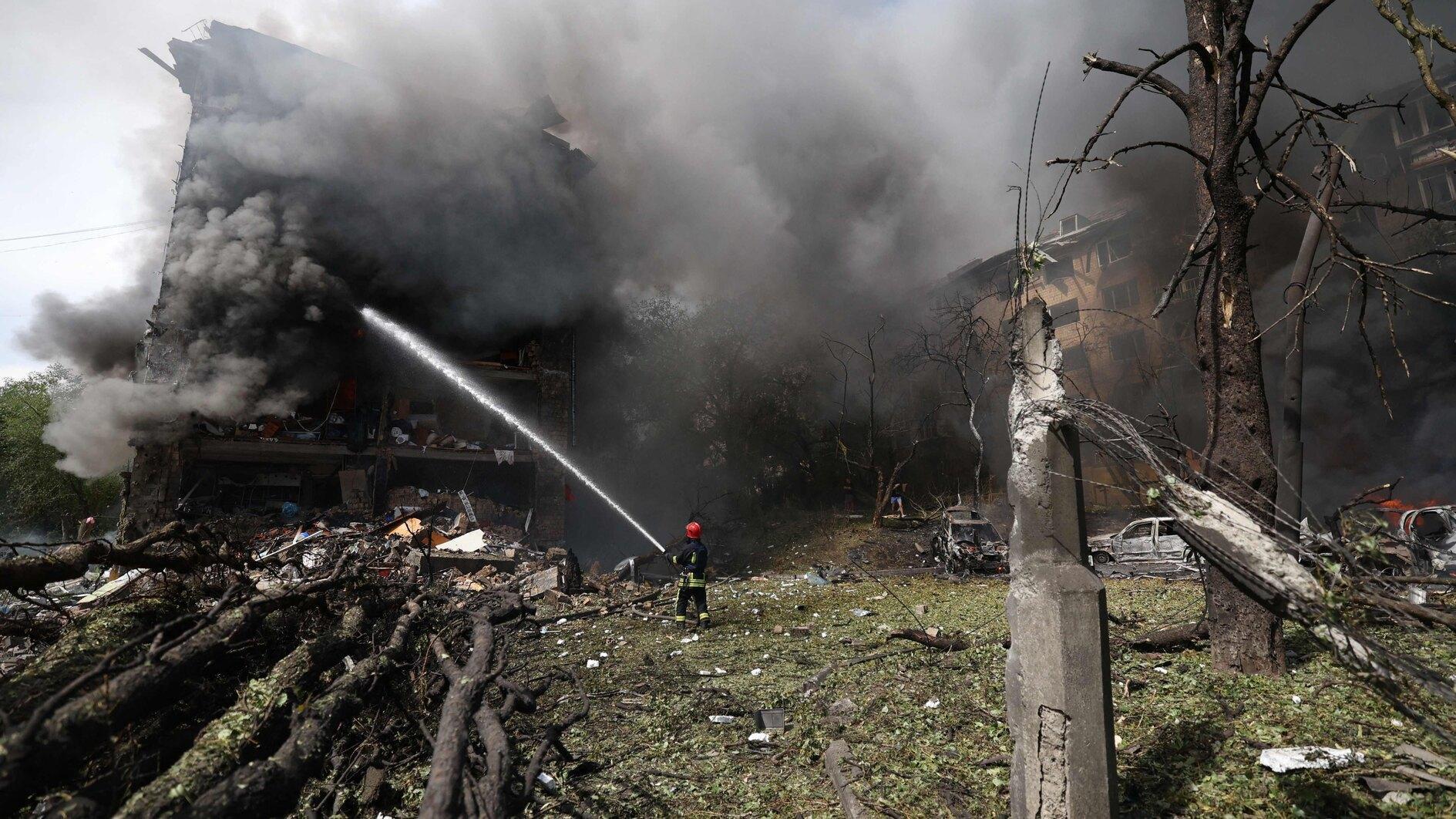 Ukrainian drone attack sparks fire at Russian oil refinery