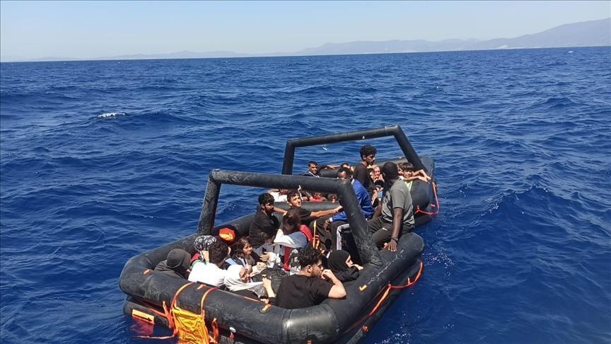 Turkish security forces rescue 65 migrants pushed back by Greece off İzmir
