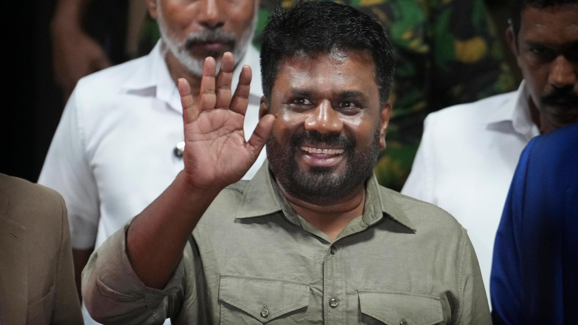 Sri Lankan leftist leader sworn in after landslide election win