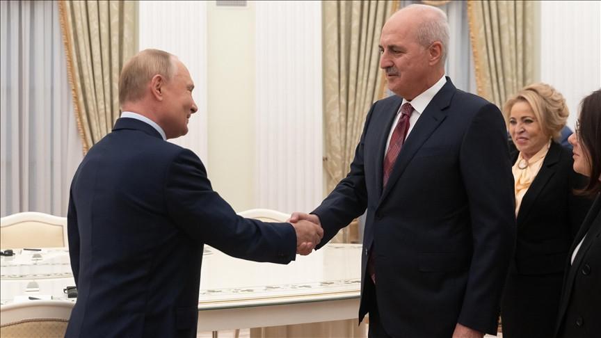 Turkish parliament speaker meets Putin, highlights bilateral ties