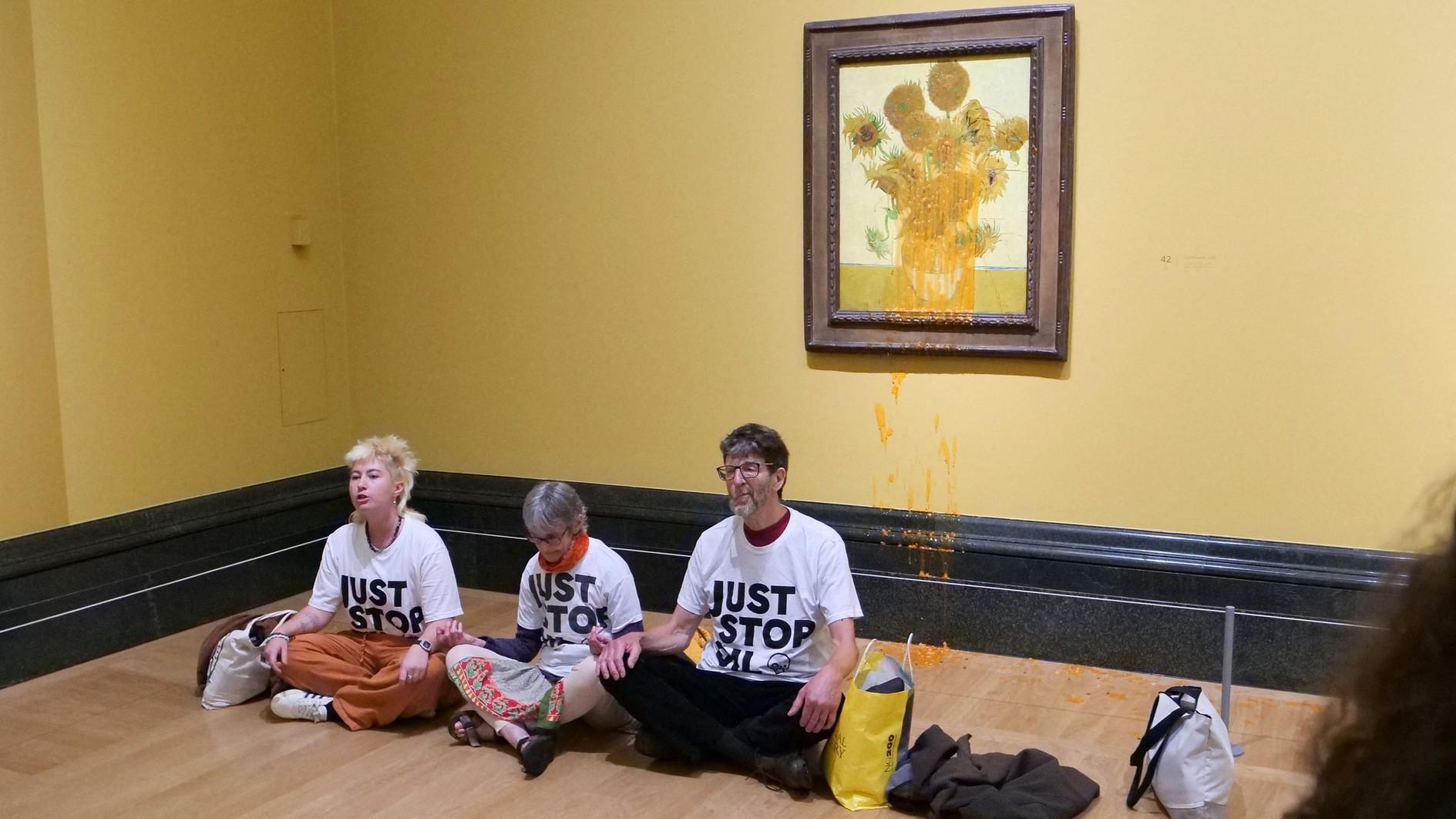 Van Goghs Sunflowers targeted again with soup