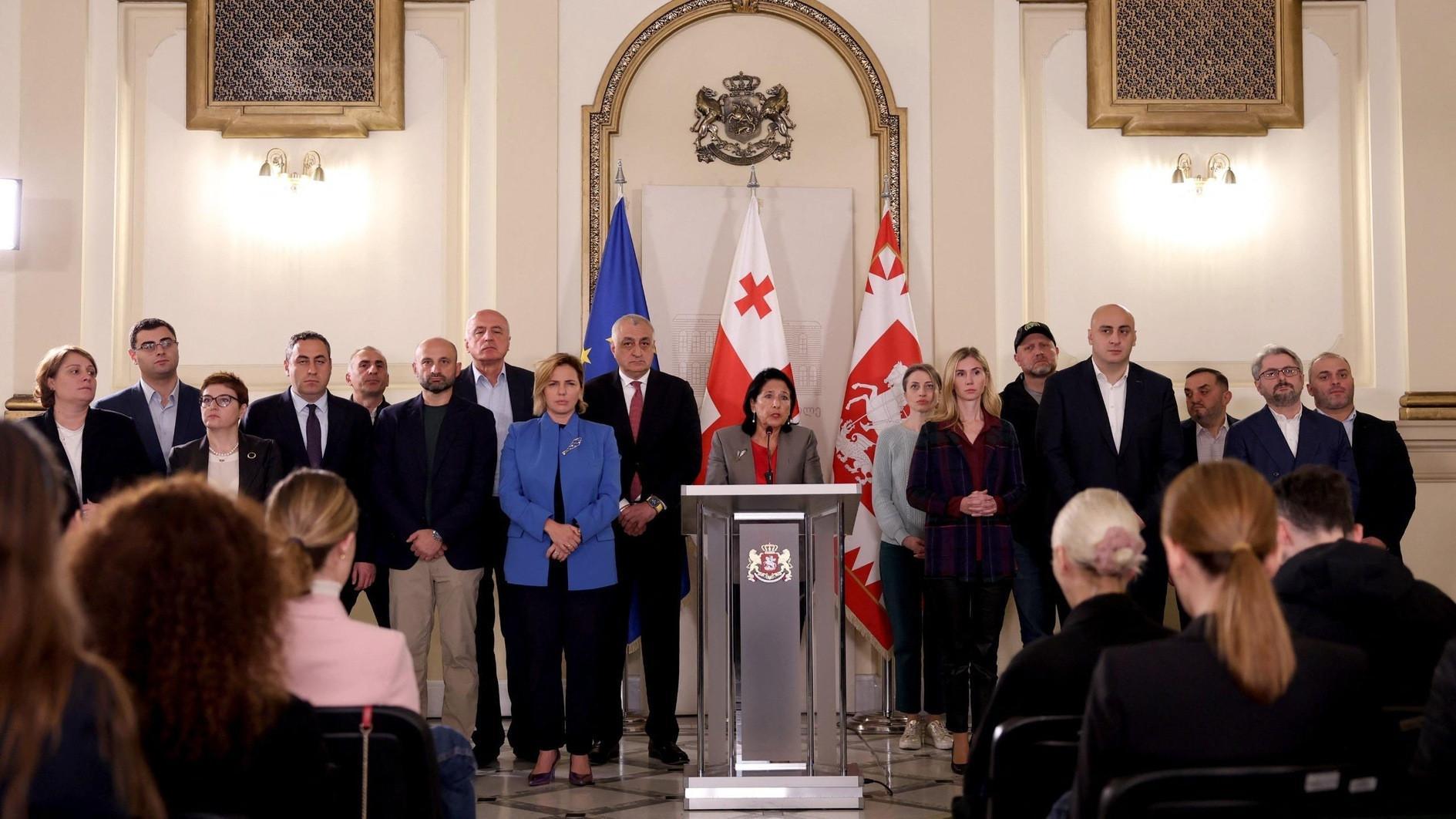 Georgia opposition calls election results protests as president accuses Russia
