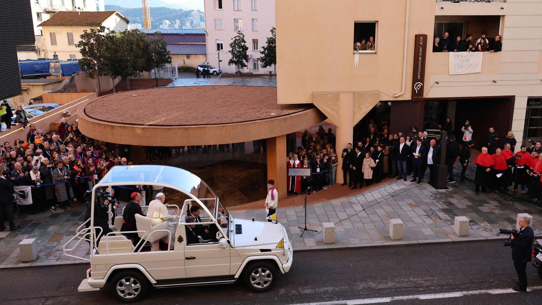Francis makes first visit by a pope to Corsica
