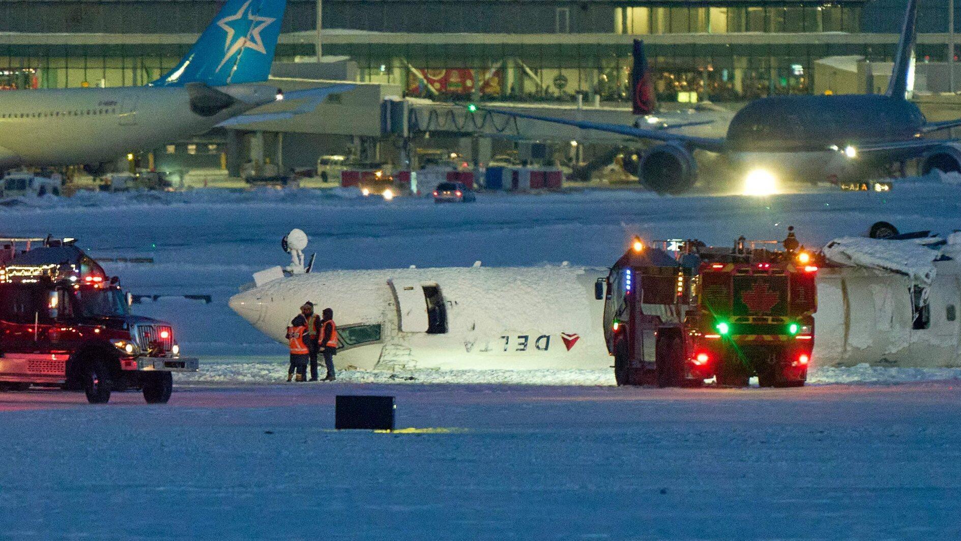 Delta Plane Flips Upside Down In Toronto Crash At Least 18 Injured