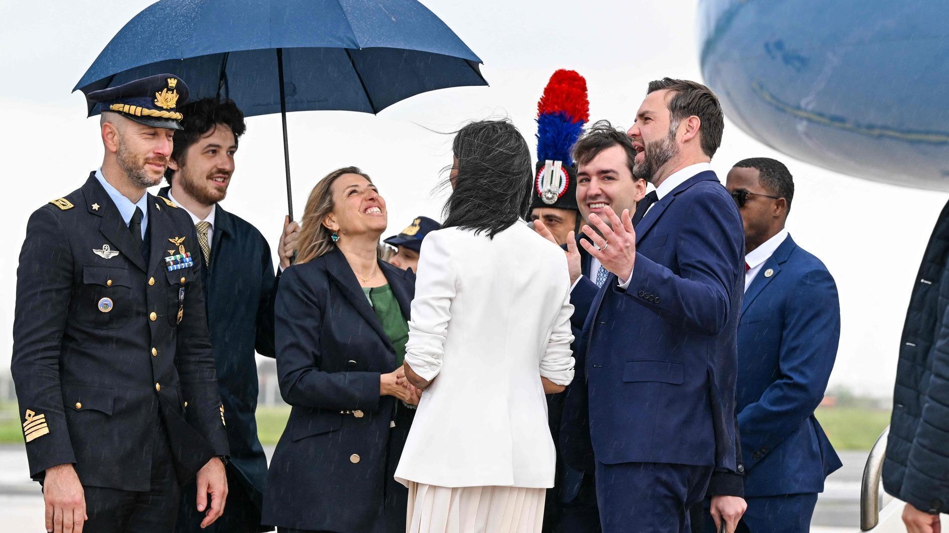 Vance arrives for talks in Italy, Easter at the Vatican