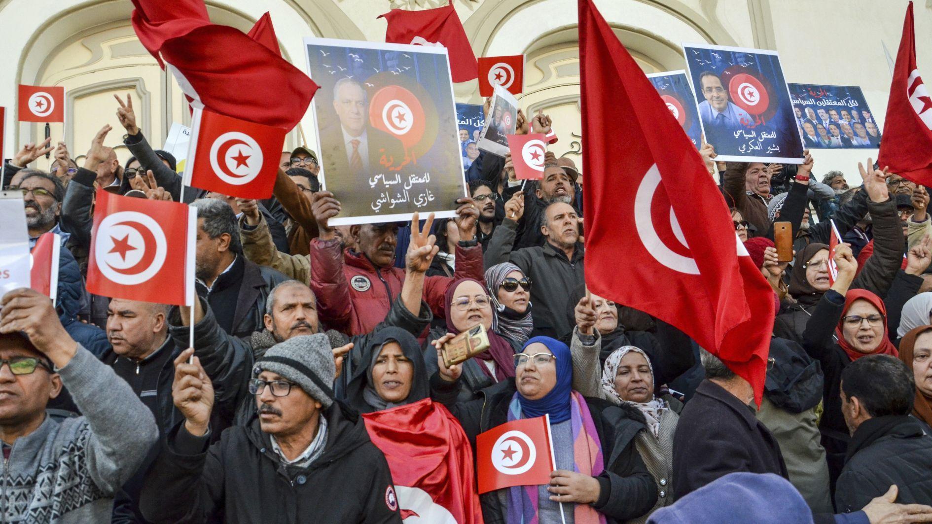 Tunisia opposition figures get prison terms after mass trial