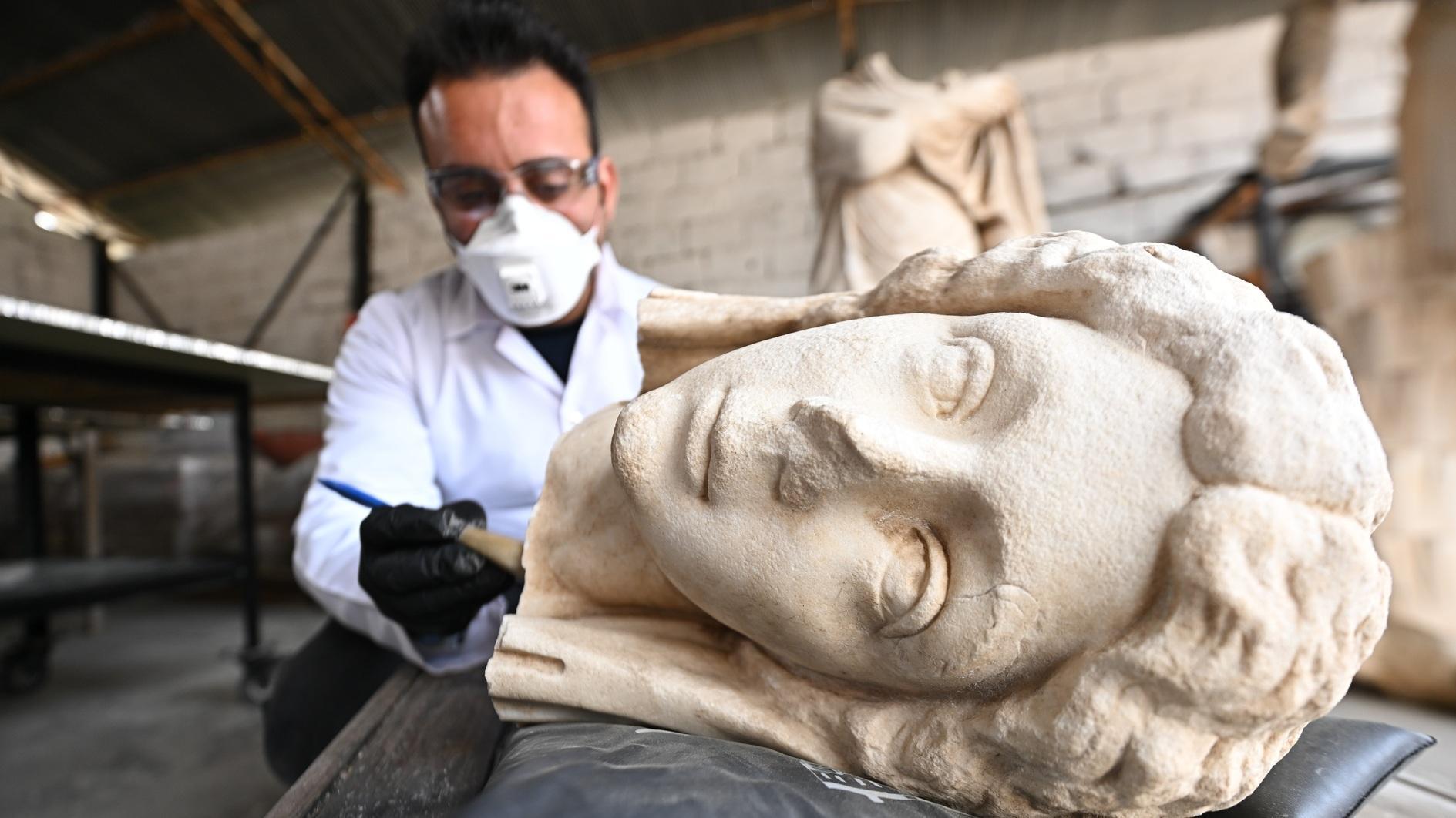 Historical artifacts prepared for display