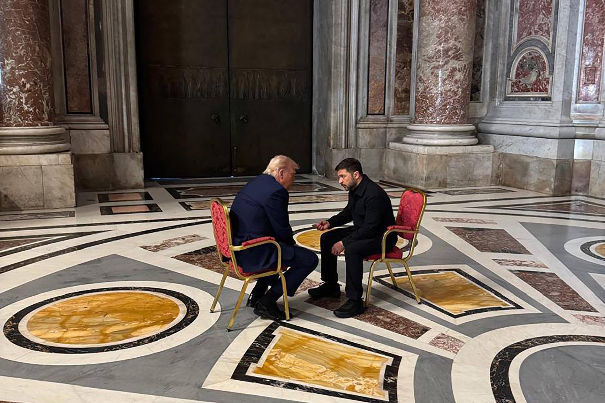 Trump, Zelensky meet on sidelines of popes funeral