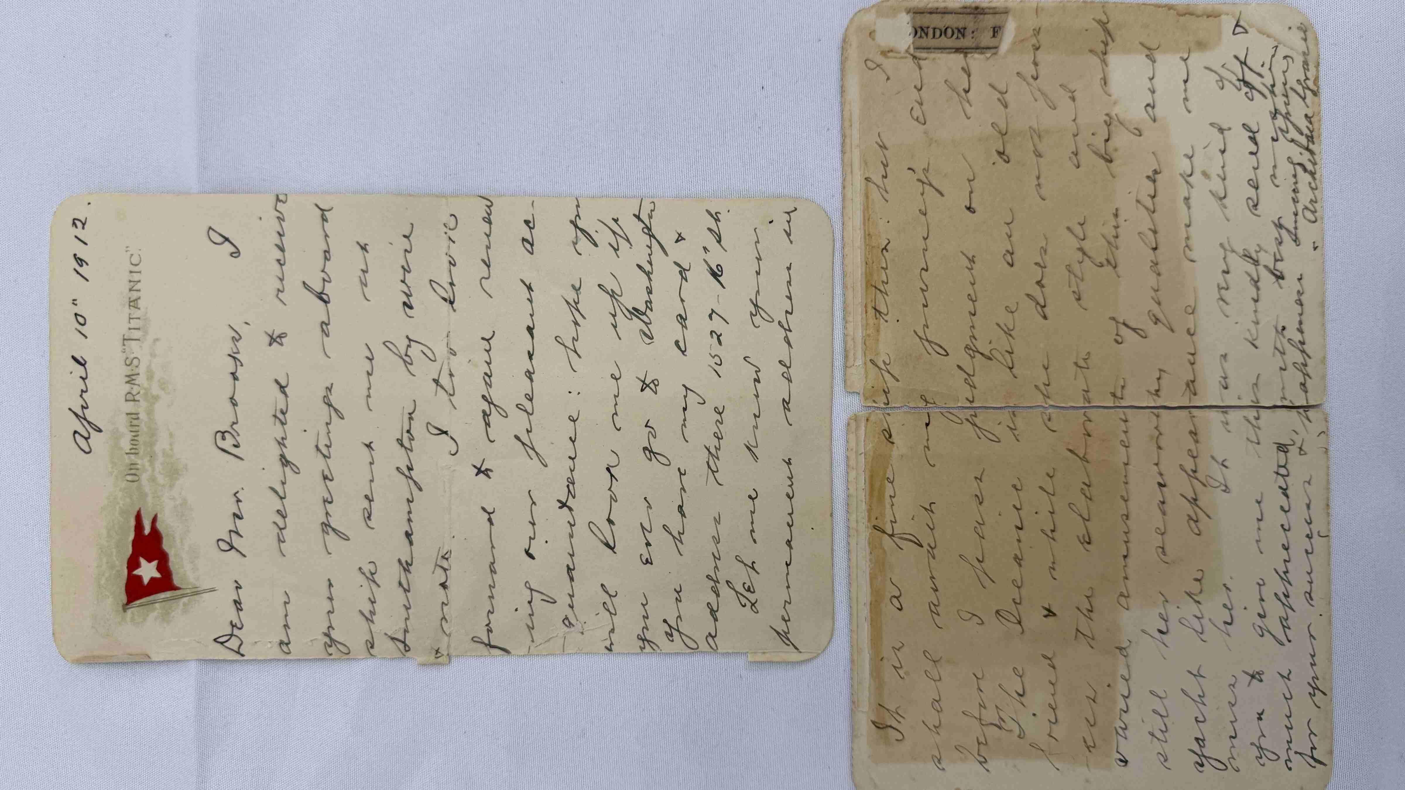 A letter written onboard the Titanic sells for almost $400,000 at auction
