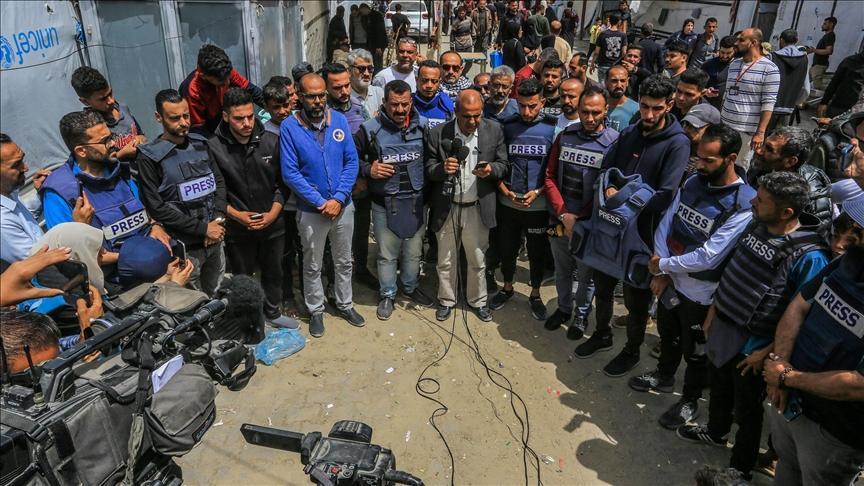 Gaza journalists demand protection on World Press Freedom Day
