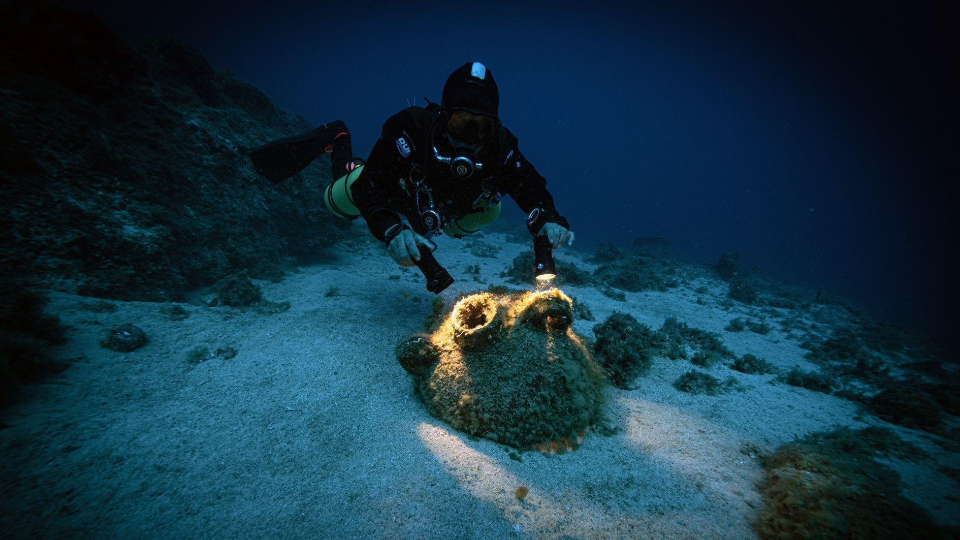 Shipwreck remains along ancient trade route