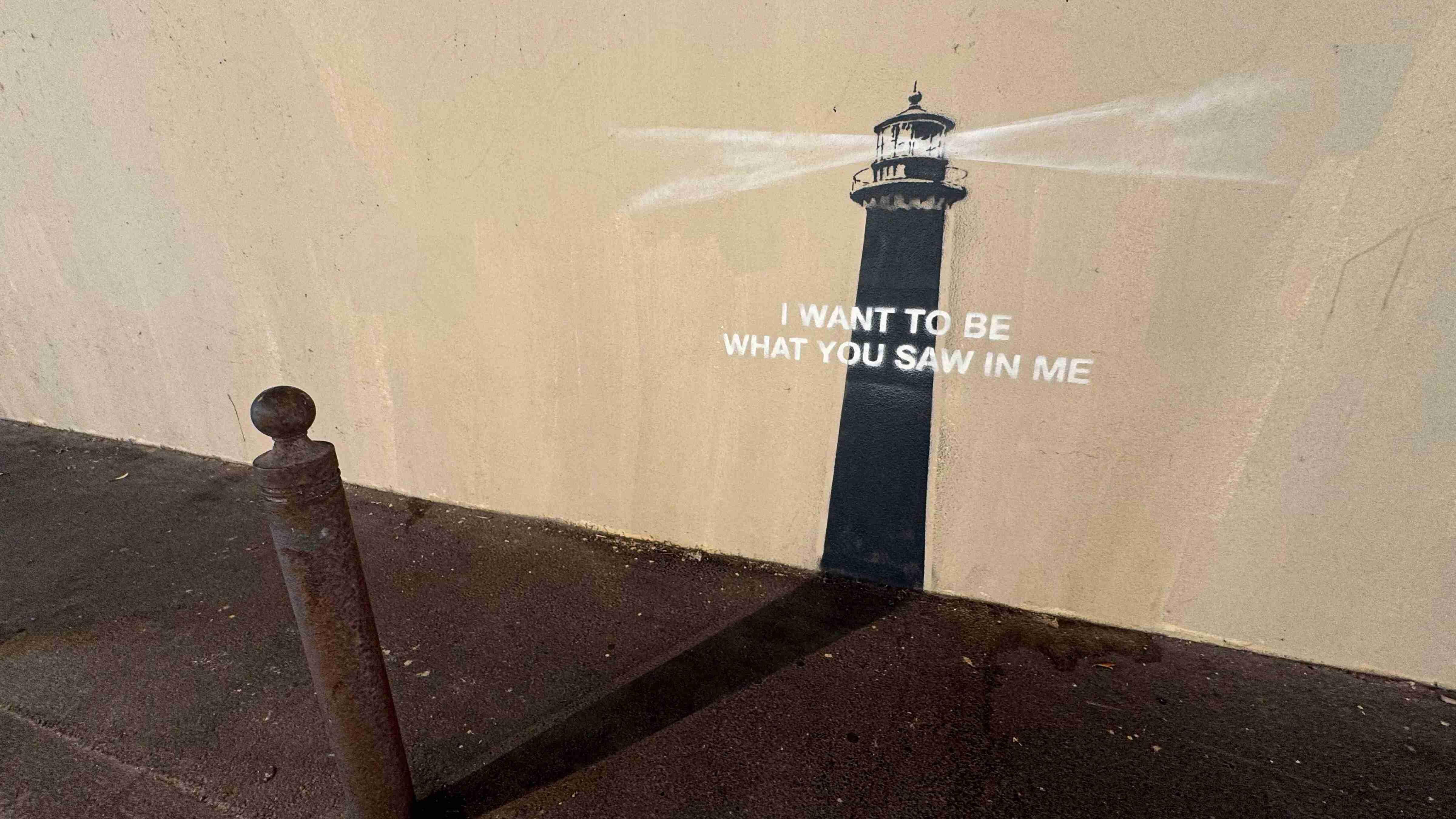 Shadow becomes art in Banksy’s mural