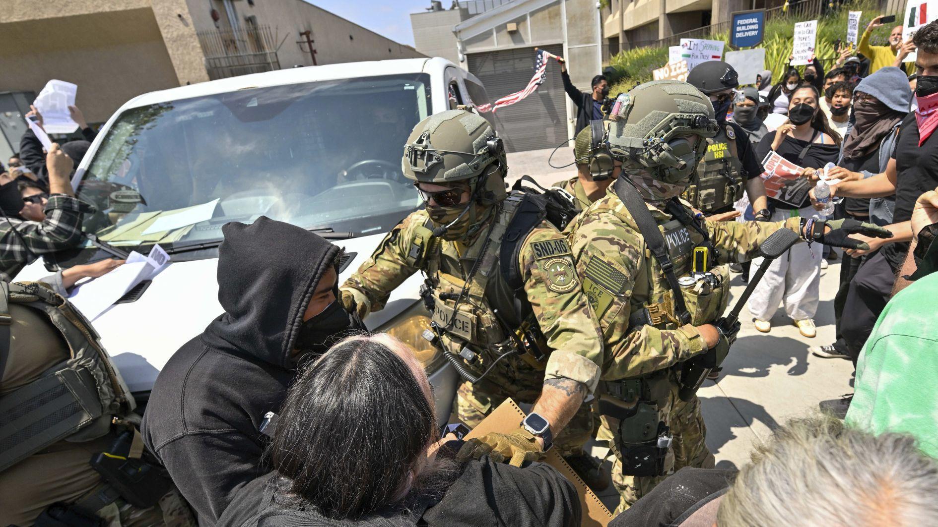 Trump deploys Marines, raising tensions in Los Angeles protests